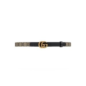 Gucci GG Buckle Monogram Leather Thin Belt NWT Size 110
